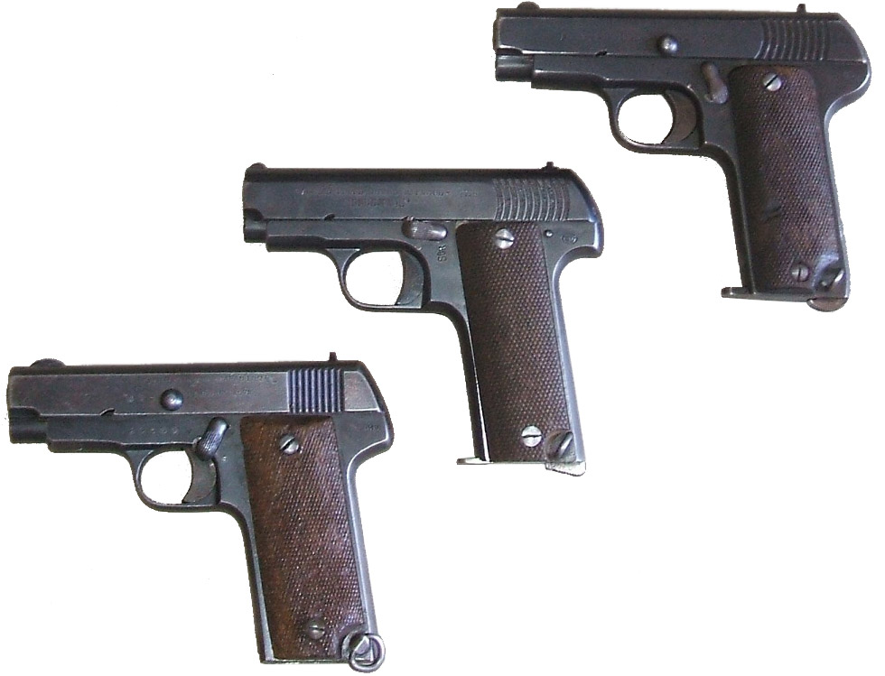 Три клона пистолета Руби: «Martian», «Brunswig», и «Modelo 1916».
