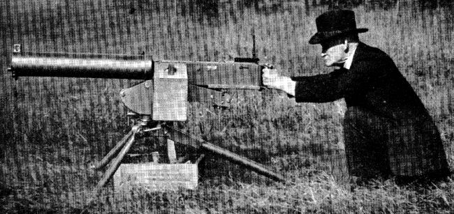 Джон Мозес Браунинг со своим пулемётом M1921