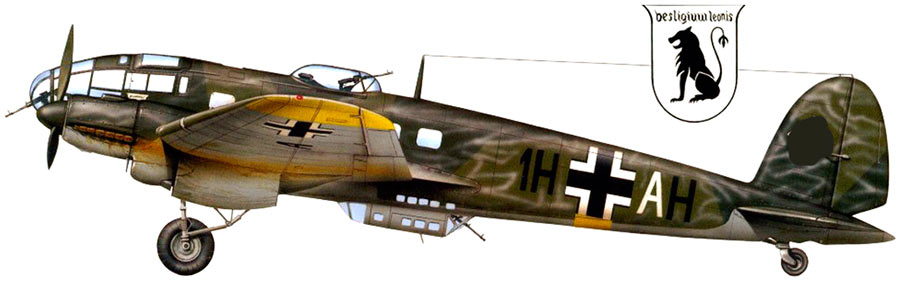 Немецкий бомбардировщик He-111. Вид сбоку