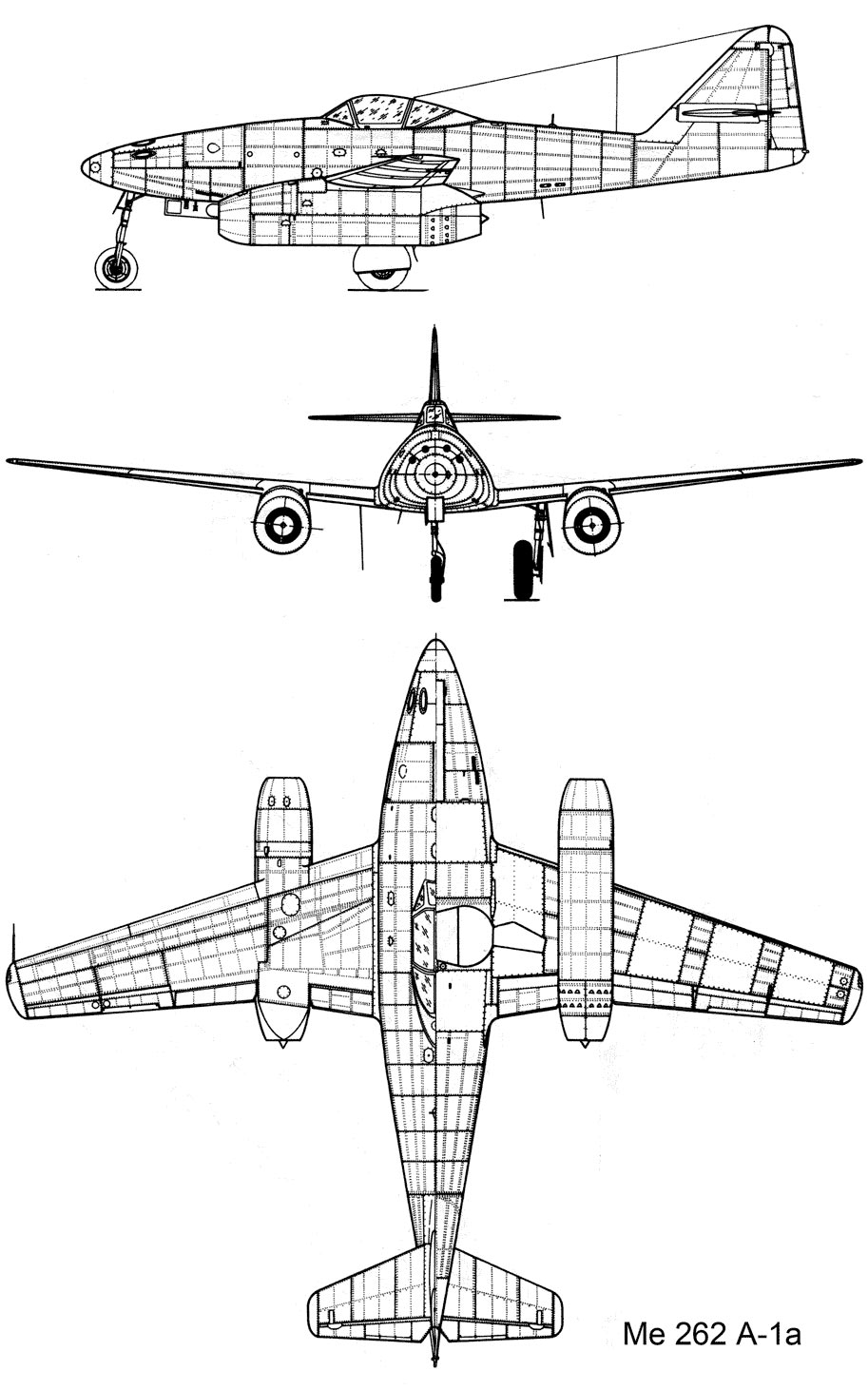 Чертеж реактивного истребителя Me-262