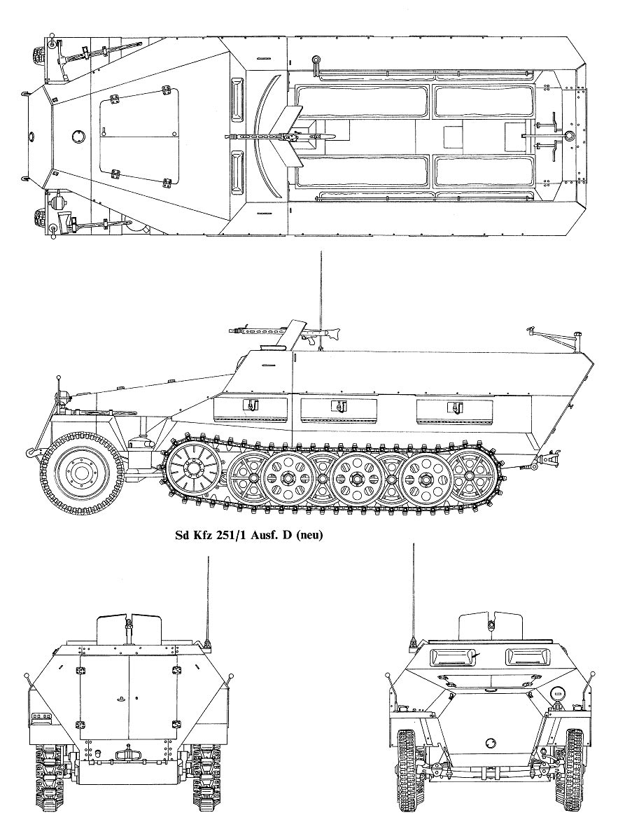 Чертеж бронетранспортера 'Hanomag' Sd.Kfz.251