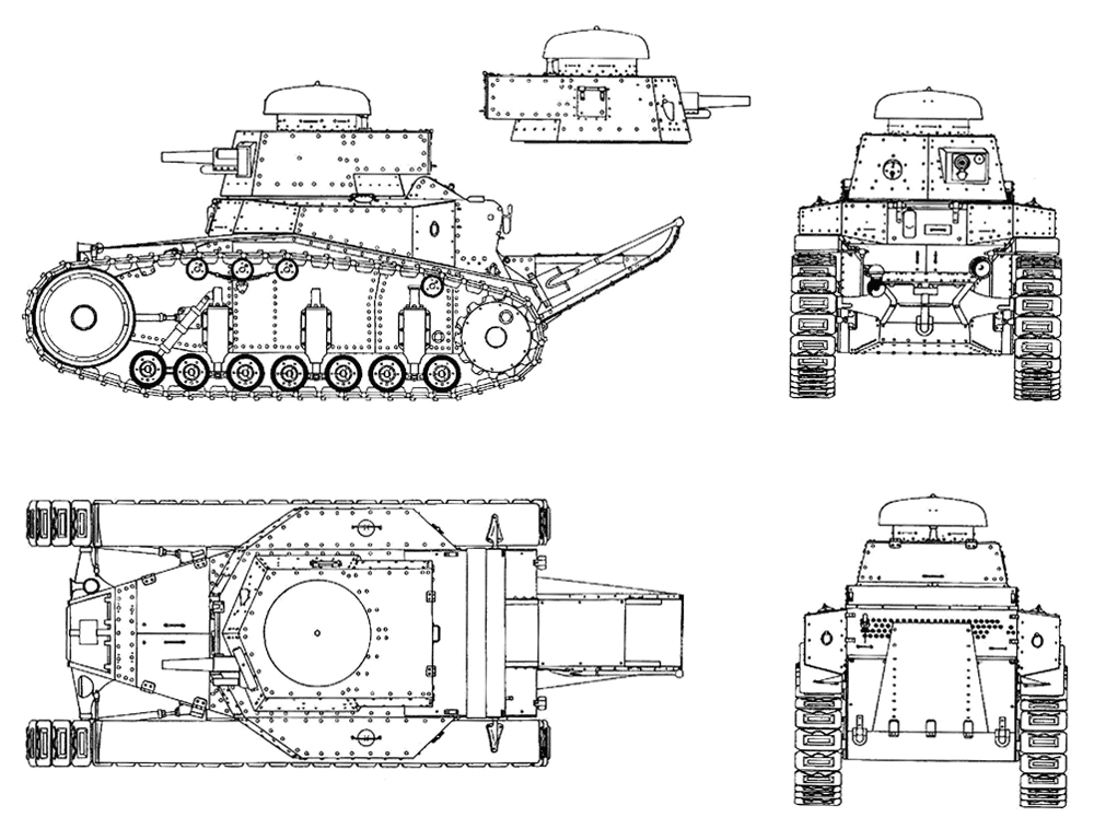 Чертеж танка МС-1 (Т-18) образца 1930 года