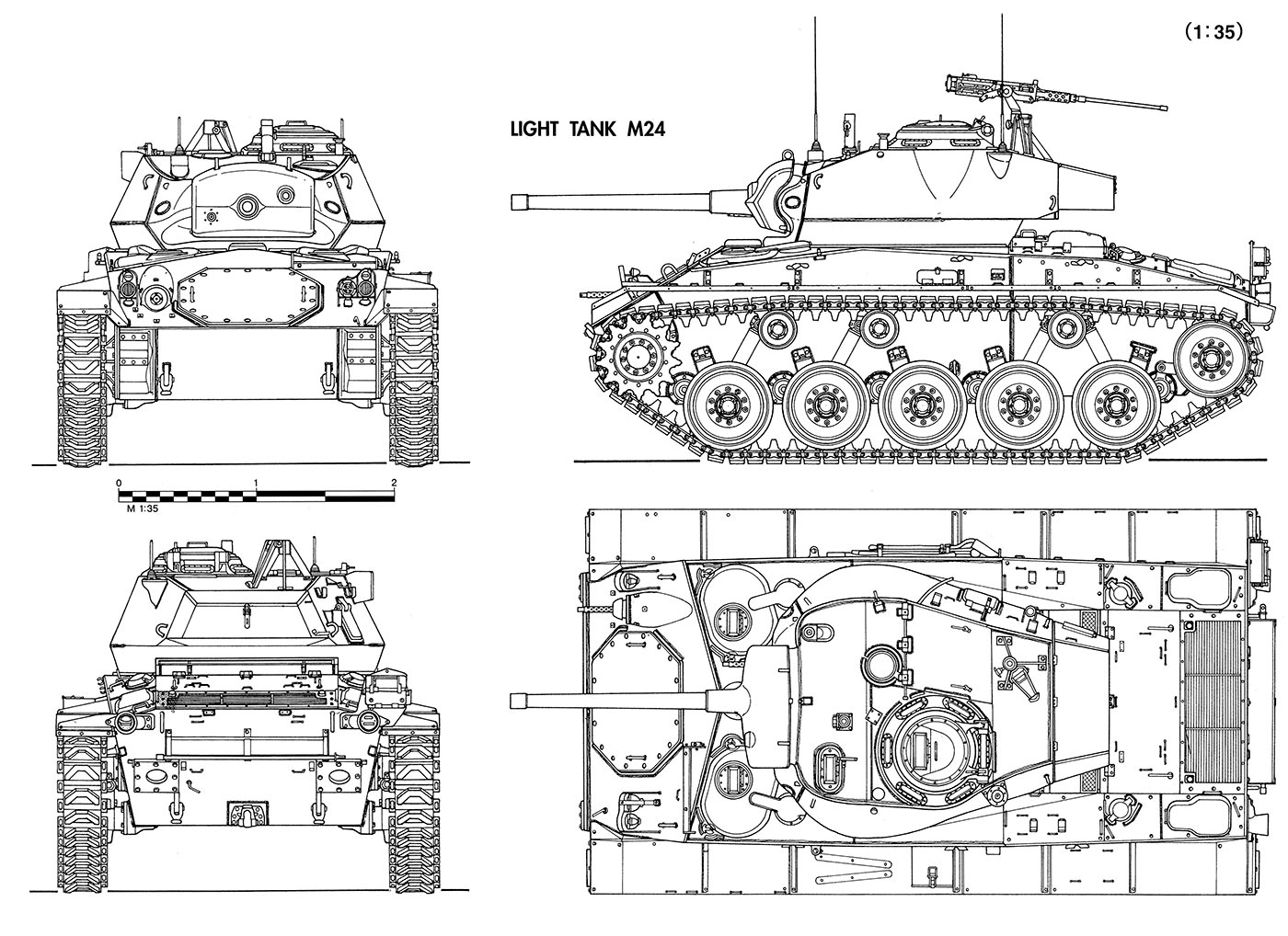 Чертеж танка M24 «Чаффи»