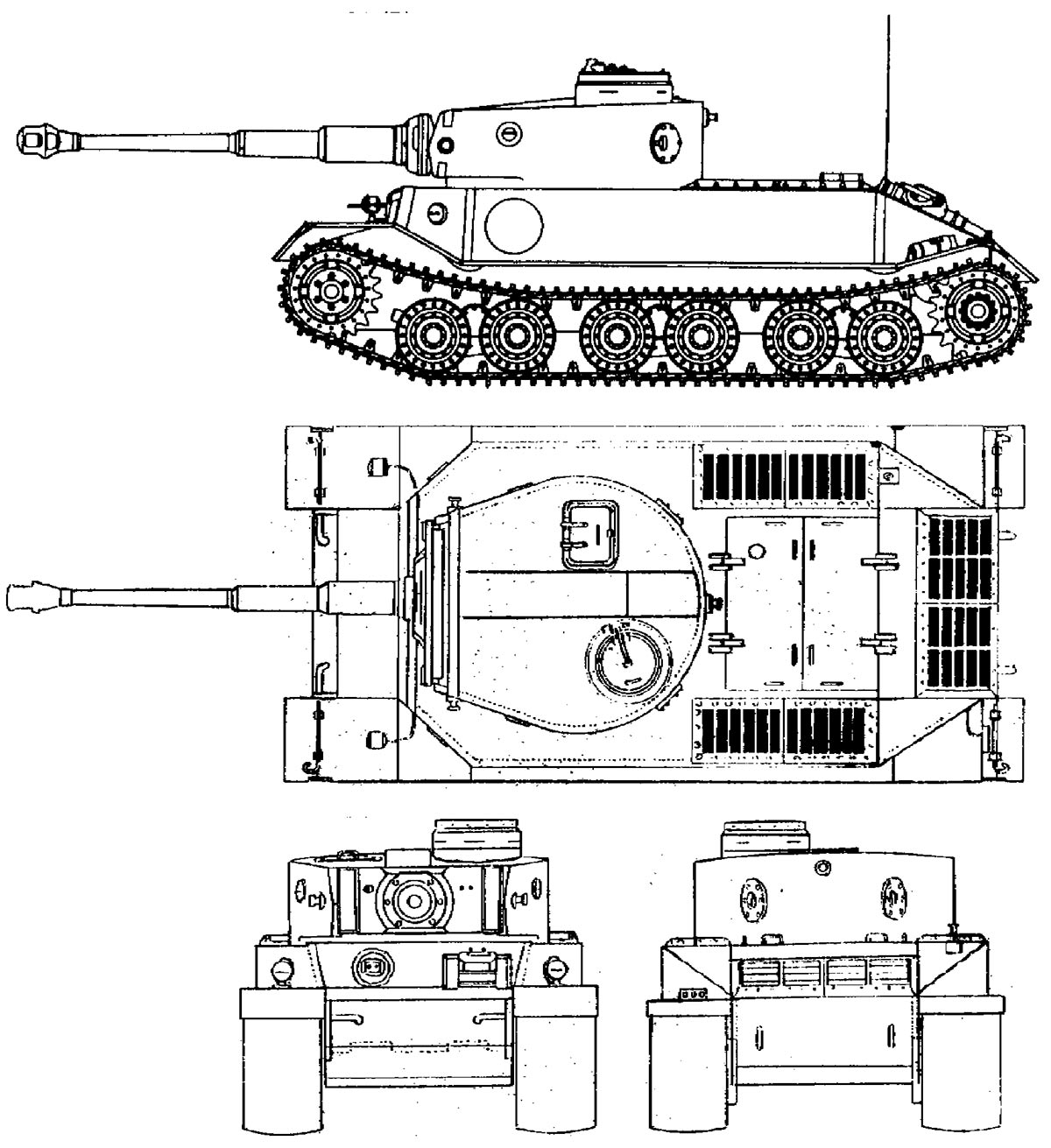 Чертеж танка тигр 1