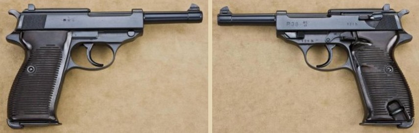 Пистолет Walther P.38 с клеймом «ac 41» на затворе-кожухе.
