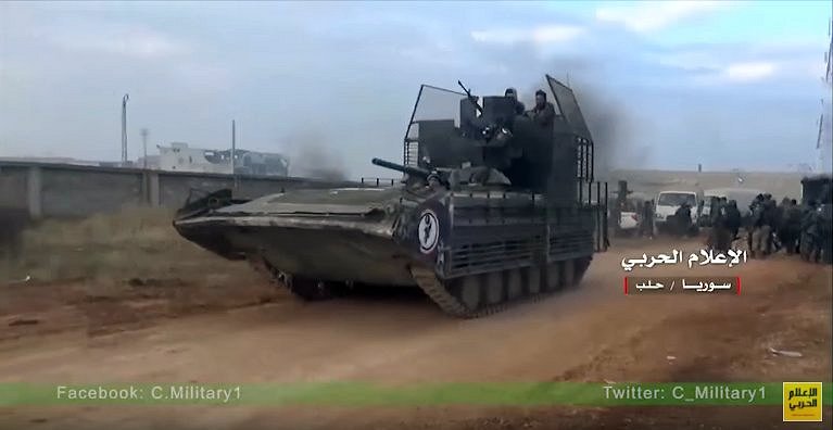 БМП-1 в Сирии с одним дополнительным пулеметом установленным в самодельной открытой броне кабине