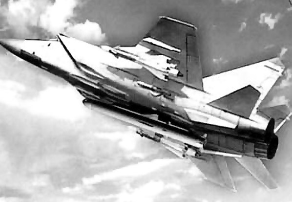 Эскиз предполагаемого проекта размещения ПКР Брамос на МиГ-31