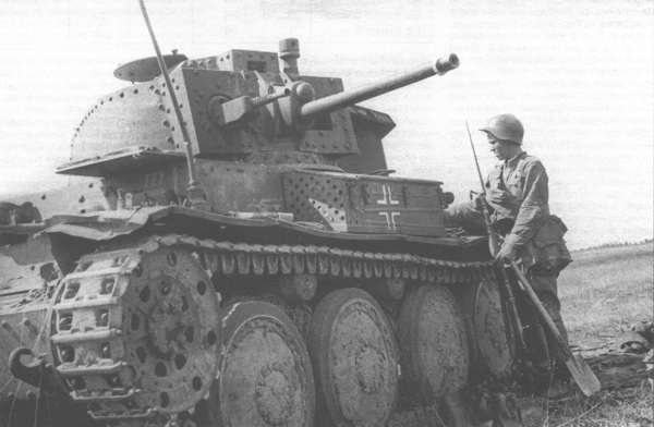 Фашисткий танк PzKpfw 38(t) производства Чехословакии