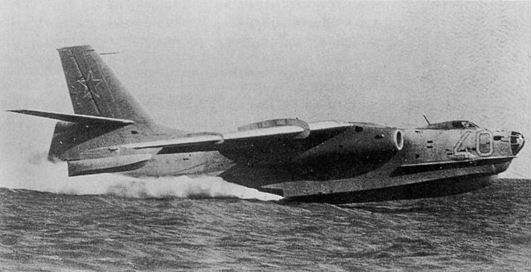После первых летных испытаний на крыле Бе-10 появились внушительные аэродинамические перегородки