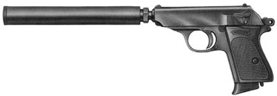 Специальное оружие разведывательно-диверсионных частей СС — 5,6-мм пистолет «Вальтер» РРК с прибором для бесшумно-беспламенной стрельбы