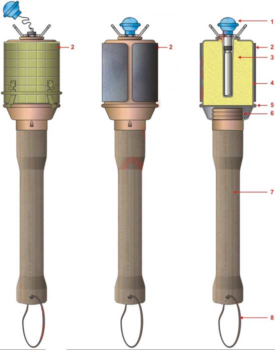 Немецкая граната с деревянной ручкой чертеж