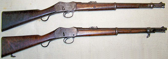 Martini-Henry Cavalry Carbine Mk I (сверху) и Martini-Henry Artillery Carbine Mk I (снизу)