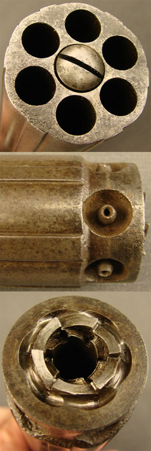 Allen & Thurber pepperbox вид на блок стволов спереди, сбоку и сзади