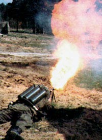 Огнеметание из легкого пехотного огнемета ЛПО-50