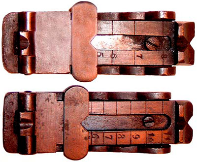 Прицельная рамка Enfield Pattern 1853 Rifle Musket (сверху) и Enfield Pattern 1856 Rifle (снизу)