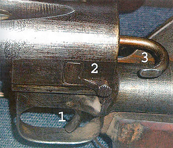 Рис. 10. ПТРД, вид слева: 1 – спусковой крючок, 2 – <a href='https://arsenal-info.ru/pub/art/2446' target='_self'>затворная задержка</a>, 3 – предохранитель