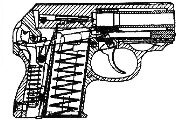 Устройство пистолета ОЦ-21 «Малыш»