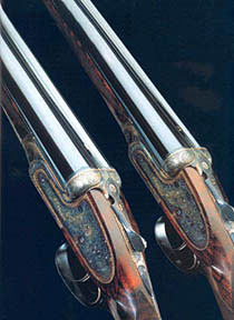 Пара гладкоствольных ружей лондонского мастера Нельсона с крупповскими стволами. Редчайший случай в английской ружейной практике