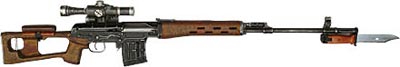 Снайперская винтовка Драгунова СВД с деревянным прикладом рамочного типа и съемной регулируемой «щекой»