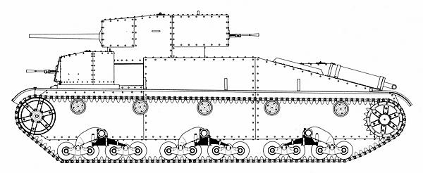 Проект танка Т-28 с подвеской Т-26, предложенный факультетом механизации и моторизации Военно-технической академии.