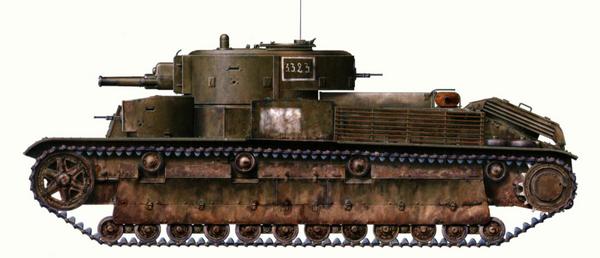 Танк Т-28 неизвестной танковой части. Предположительно Западный фронт, октябрь 1941 года. Четырёхзначный номер в белом прямоугольнике скорее всего нанесён немецкой трофейной командой.