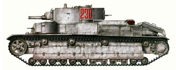 Танк Т-28 в зимнем камуфляже. Ленинградский фронт, 42-я армия, 51-й отдельный танковый батальон, зима 1942 года.