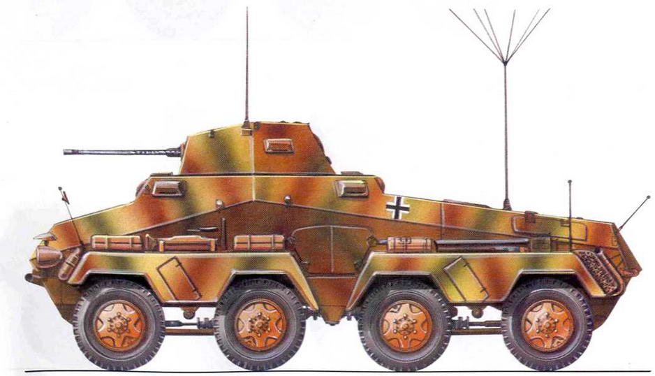Тяжелый бронеавтомобиль Sd.Kfz.231 (8-Rad). 115-й танковый батальон 15-й моторизованной дивизии, Сицилия, июль 1943 г.