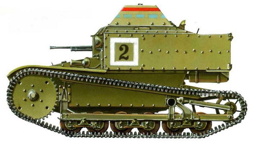 Танкетка Т-27 в стандартной окраске, принятой в красной Армии в 1930-е гг.