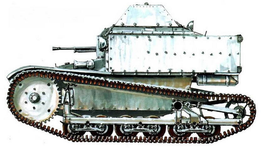 Танкетка Т-27 в зимней окраске. Советско-финская война, март 1940 г.