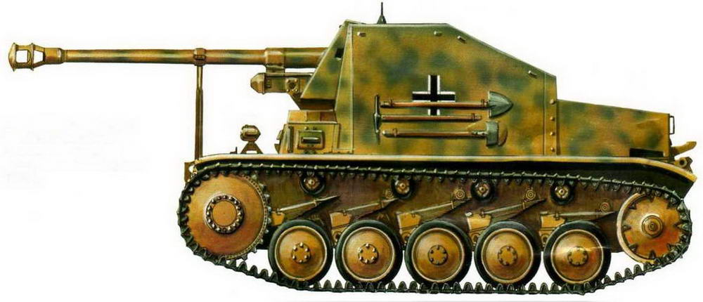 Истребитель танков Sd. Kfz. 131 Marder II. 10-я танковая дивизия, Тунис, январь—февраль 1943 г.