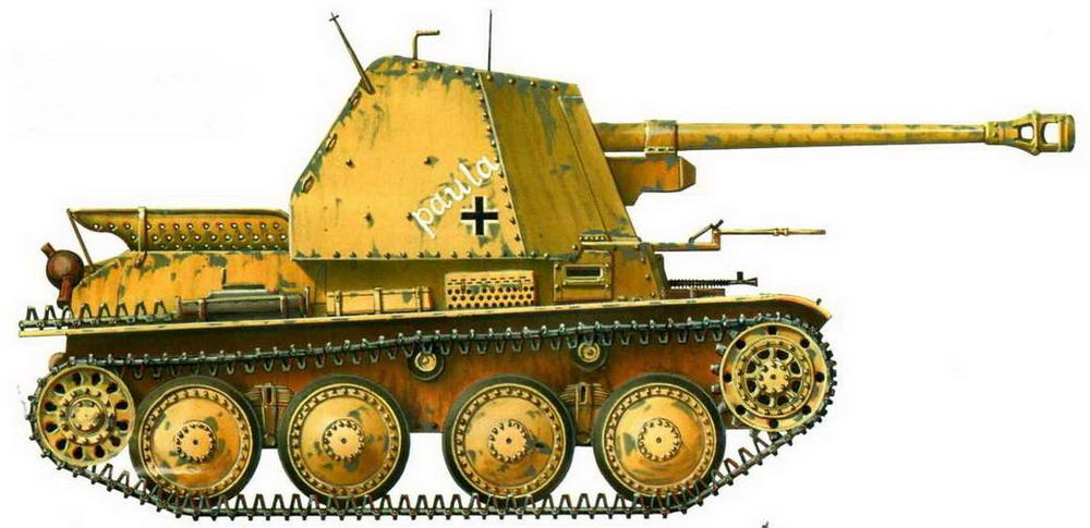 Истребитель танков Sd.Kfz. 138 Ausf.H Marder III. 23-я <a href='https://arsenal-info.ru/b/book/1627328415/38' target='_self'>танковая дивизия</a>, Северная Африка, 1943 г.