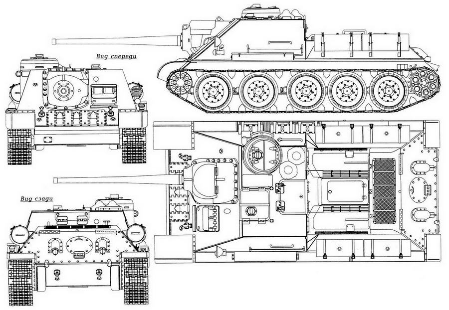 СУ-85М в корпусе СУ-100 ранних выпусков.