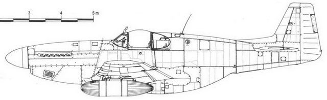P-51B-15-NA с 415 л подвесными топливными баками
