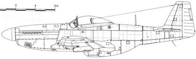 P-51D-5-NA с прицелом Т-9 и зеркалом заднего вида от Спитфайра