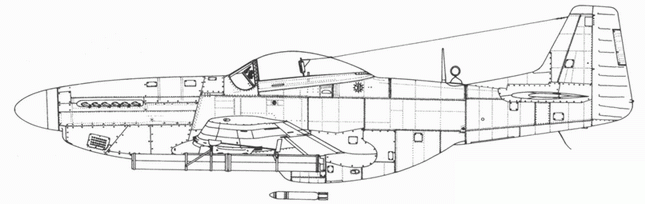 P-51D-15-NA с базуками и радиопеленгатором