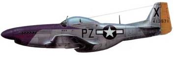 P-51D-5-NA (44-1)671, PZ*X. «Little Skunk»). 486th FS. 352nd FG. 8th AF. Пилот лейтенант Чарльз Принс. Англия, март 1945 года.