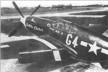 Р-51В из 362-й эскадрильи 357-й группы 8-й воздушной армии. Обратите внимание на полированную поверхность самолета. Окраска и обозначения типичные для «Мустангов» 8-й воздушной армии в первой половине 1944 года.