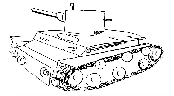 Вот такое изображение танка КВ-2 прилагалось к донесению капитана Курдеса, направленного в отдел разведки и контрразведки штаба 9-й армии вермахта после боёв на реке Свислочь у деревни Рудавица (NARA).