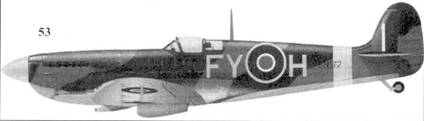 53. «Спитфайр» LF MkIX «EN572/FY-H» флайт-лейтенанта Джона Чеккет-та. 611-я эскадрилья, Биггин-Хилл, май 1943 г.