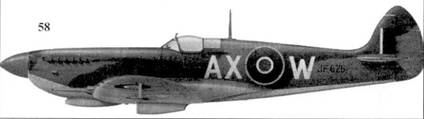 58. «Спитфайр» FMk VIII «JF626/AX-W» майора Генри Гейнора, 1-я эскадрилья SAAF, Италия, Декабрь 1943 г.