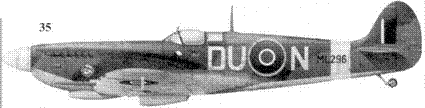 35. «Спитфайр» HF Mk IX «ML296/ DU-N» флайт-лейтенанта Отто Смика, 312-я эскадрилья, Лимпни, сентябрь 1944 г.
