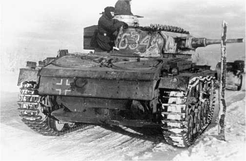 Pz.III Ausf.J из 6-го танкового полка 3-й танковой дивизии. Восточный фронт, зима 1941 года.