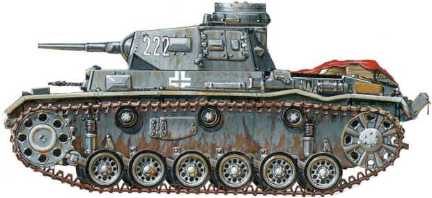 Pz. III Ausf.F. 1-й <a href='https://arsenal-info.ru/b/book/1627328415/40' target='_self'>танковый полк</a> 1-й танковой дивизии. Франция, май 1940 года.
