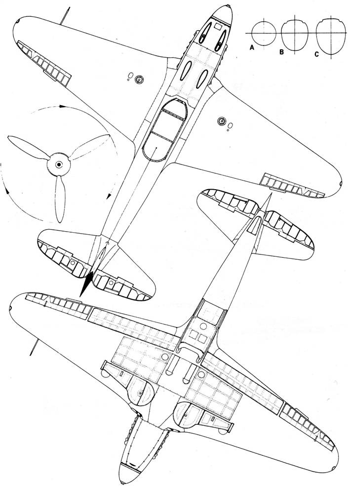 Чертеж самолета як 3