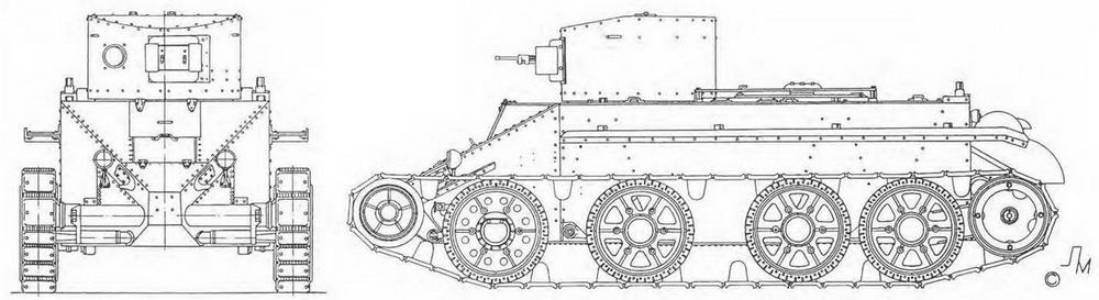 Танк БТ-2 с пулеметным вооружением.