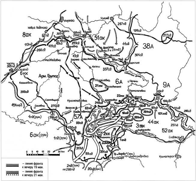 Карта боев 1942 года