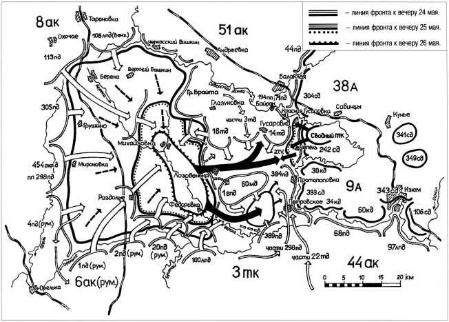 Карта боев 1942 года