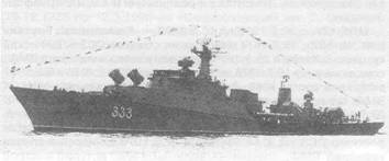 Вверху: МПК проекта 1124М, Тихоокеанский флот, 1990 г. Внизу: МПК-170, 1987 г.