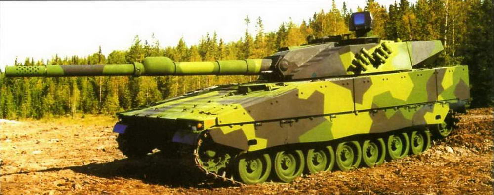 Шведский опытный танк CV90120, вооруженный швейцарской 120-мм пушкой CTG