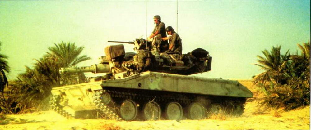 Легкий танк М551 «Шеридан» 82-й американской воздушно- десантной дивизии. Операция «Щит пустыни», Саудовская Аравия, осень 1990 г.
